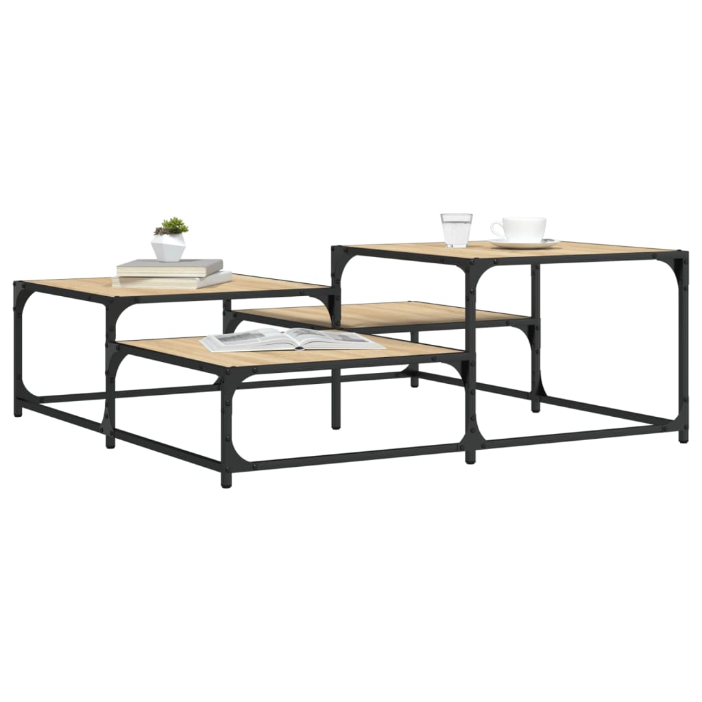 vidaXL Coffee Table Sonoma Oak 107x107x40 cm Engineered Wood