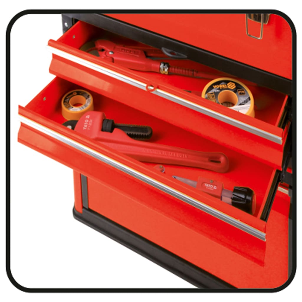 YATO Tool Box with 2 Drawers 49.5x25.2x18 cm