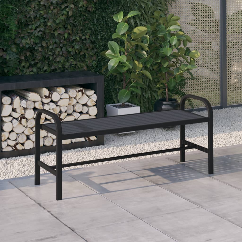 vidaXL Garden Bench 124.5 cm Steel and WPC Black