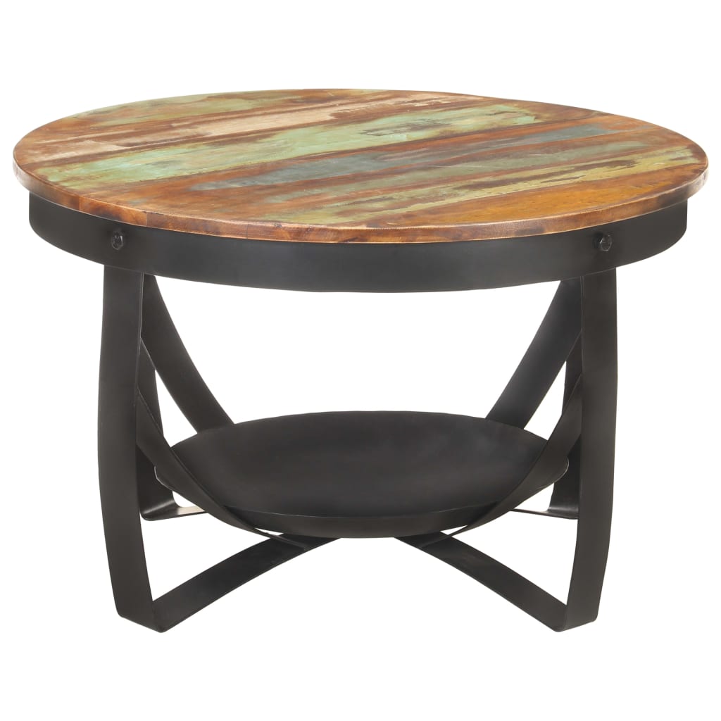 vidaXL Coffee Table Ø68x43 cm Solid Reclaimed Wood