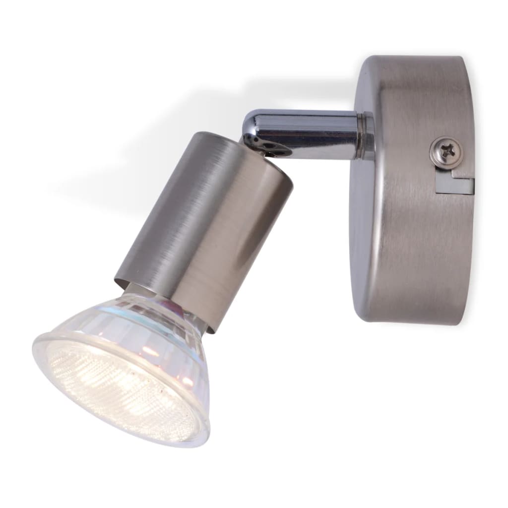vidaXL Wall Lamp with LED Spotlight 2 pcs Satin Nickel