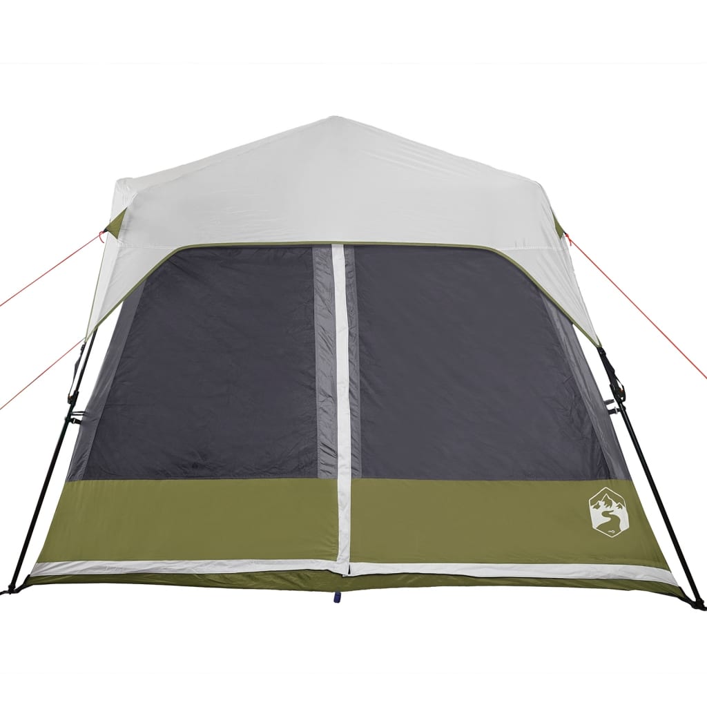 vidaXL Camping Tent with LED Light 9-Person Light Green
