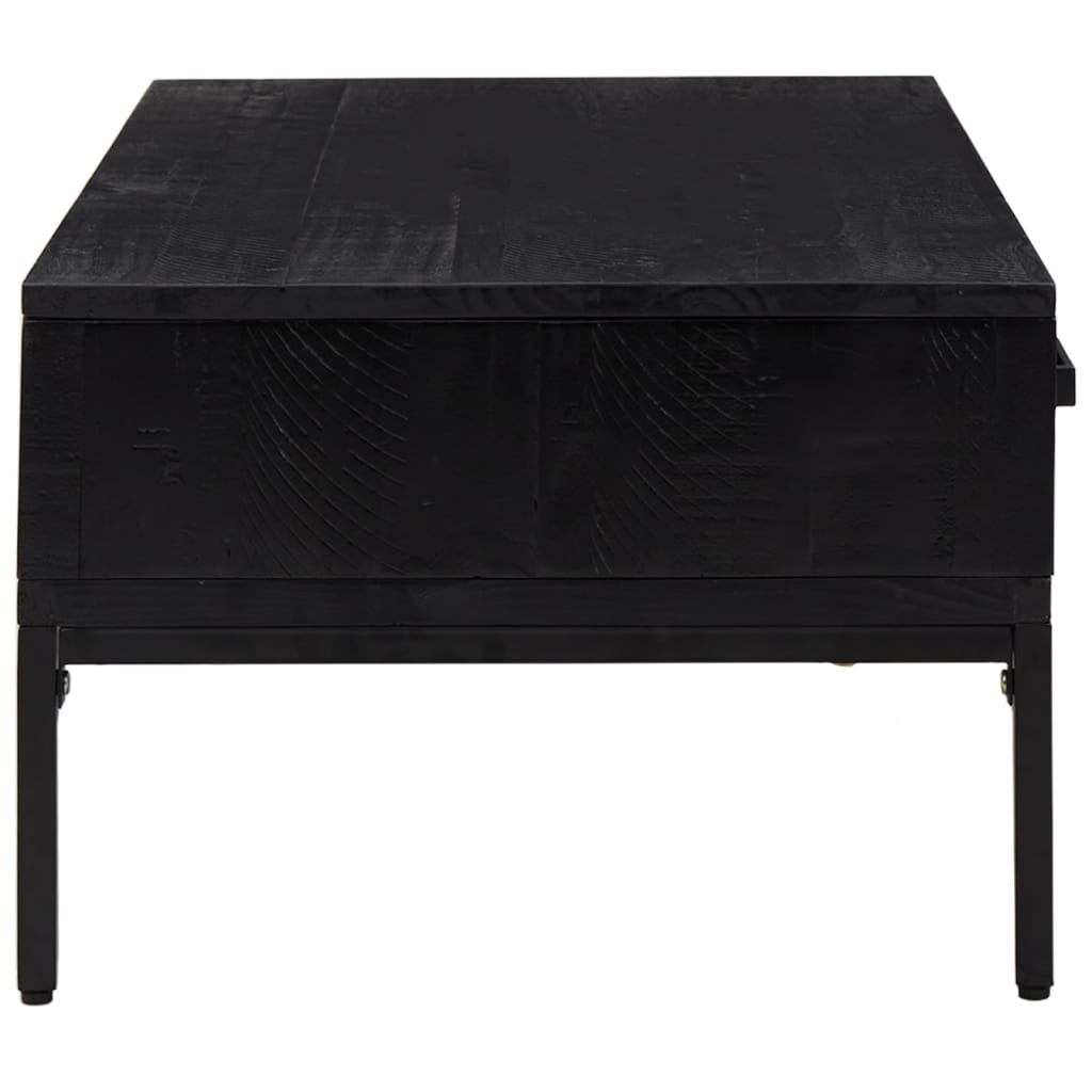 vidaXL Coffee Table Black 90x50x35 cm Solid Pinewood