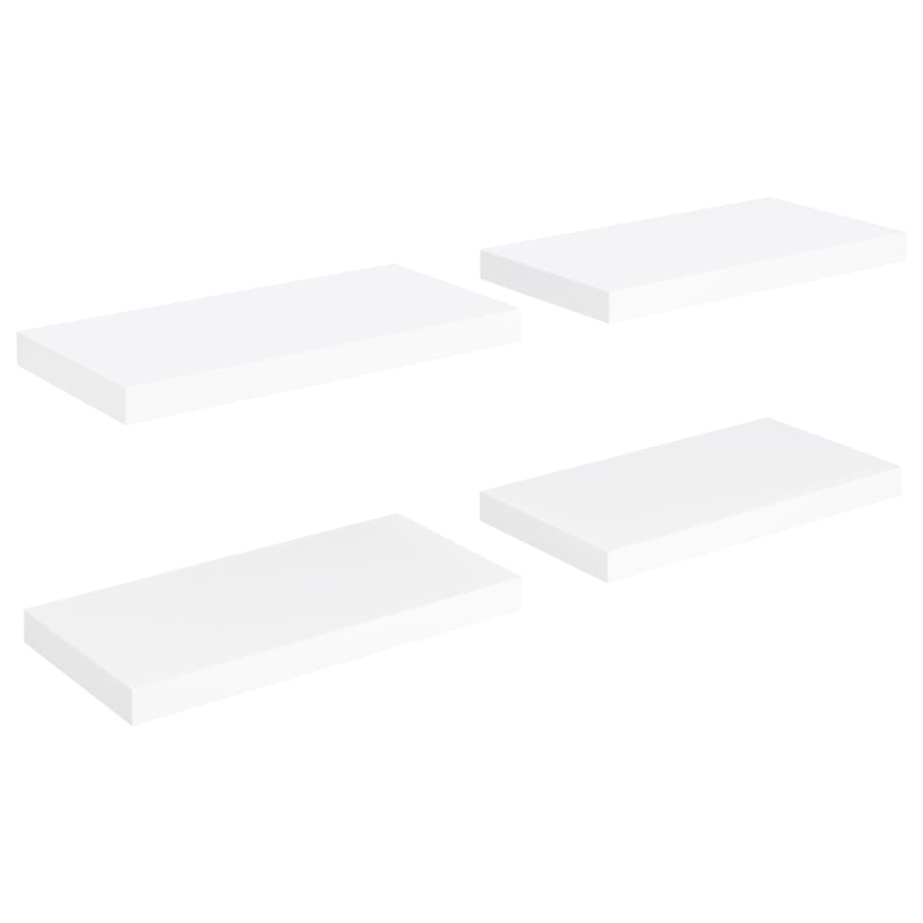 vidaXL Floating Wall Shelves 4 pcs White 50x23x3.8 cm MDF