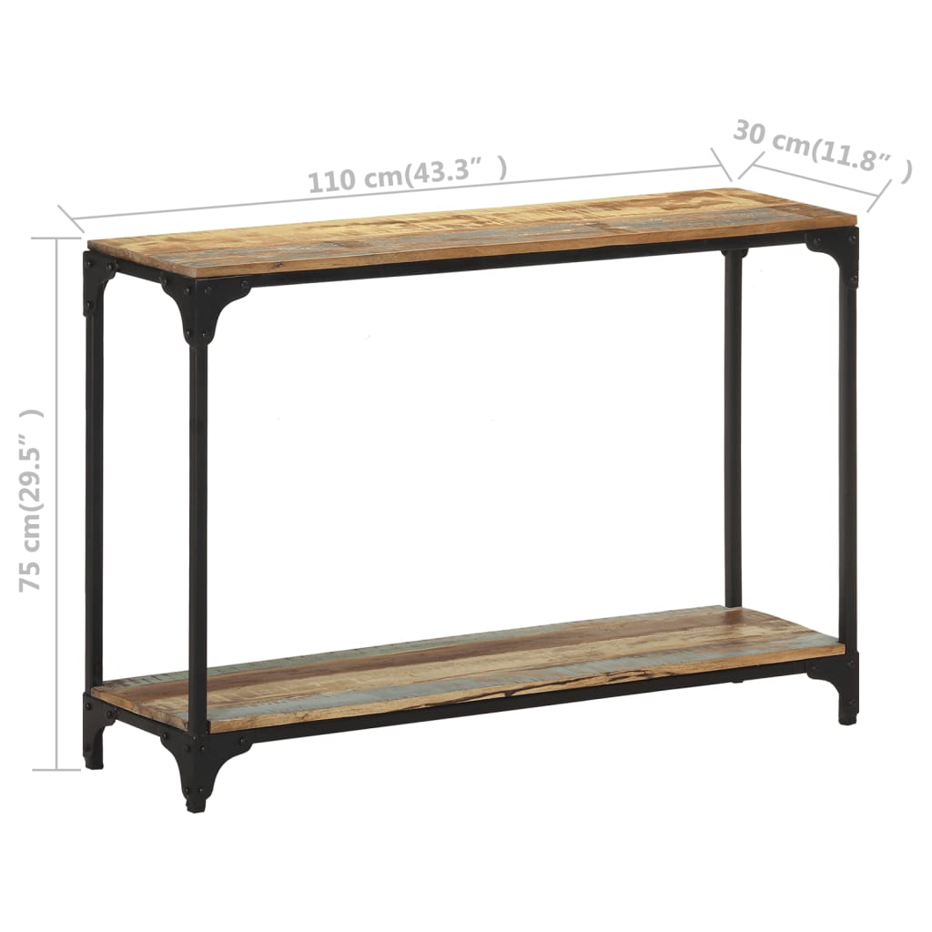 vidaXL Console Table 110x30x75 cm Solid Reclaimed Wood
