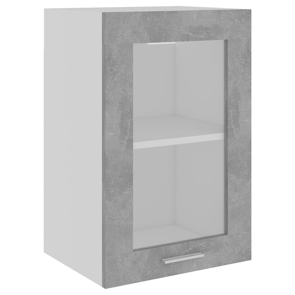 vidaXL Hanging Glass Cabinet Concrete Grey 40x31x60 cm Engineered Wood