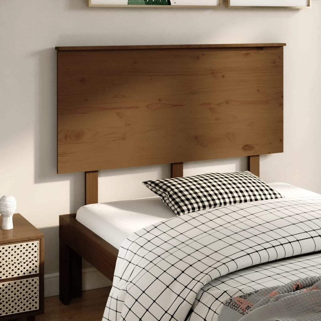 vidaXL Bed Headboard Honey Brown 124x6x82.5 cm Solid Wood Pine