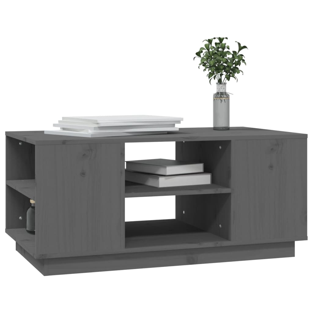 vidaXL Coffee Table Grey 90x49x40.5 cm Solid Wood Pine