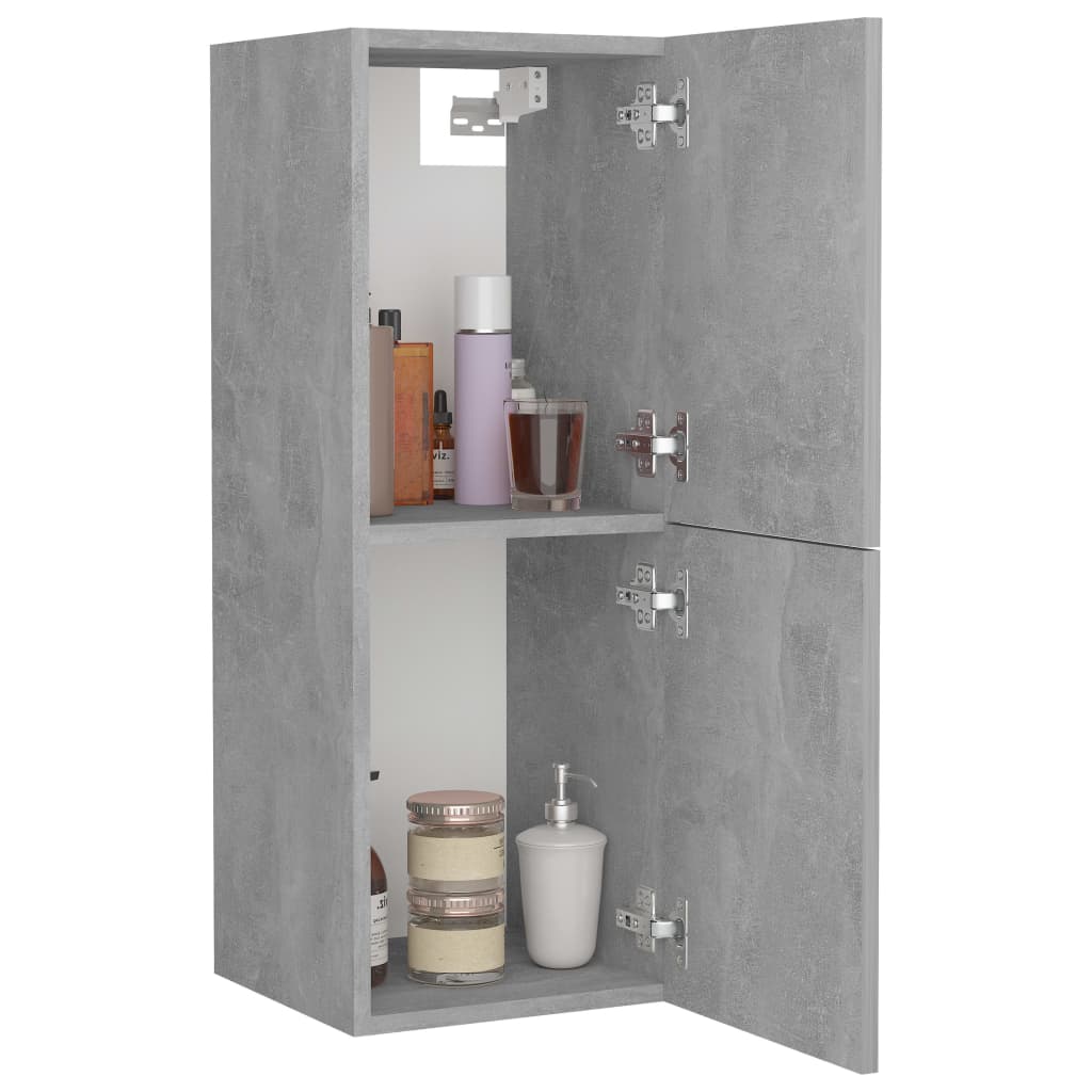 vidaXL Bathroom Cabinet Concrete Grey 30x30x80 cm Engineered Wood