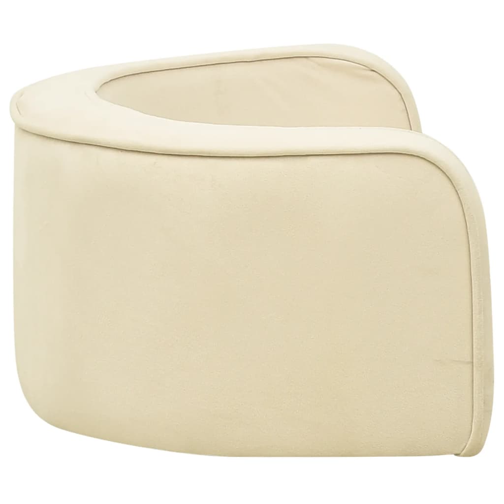 vidaXL Foldable Dog Sofa Cream 73x67x26 cm Plush Washable Cushion
