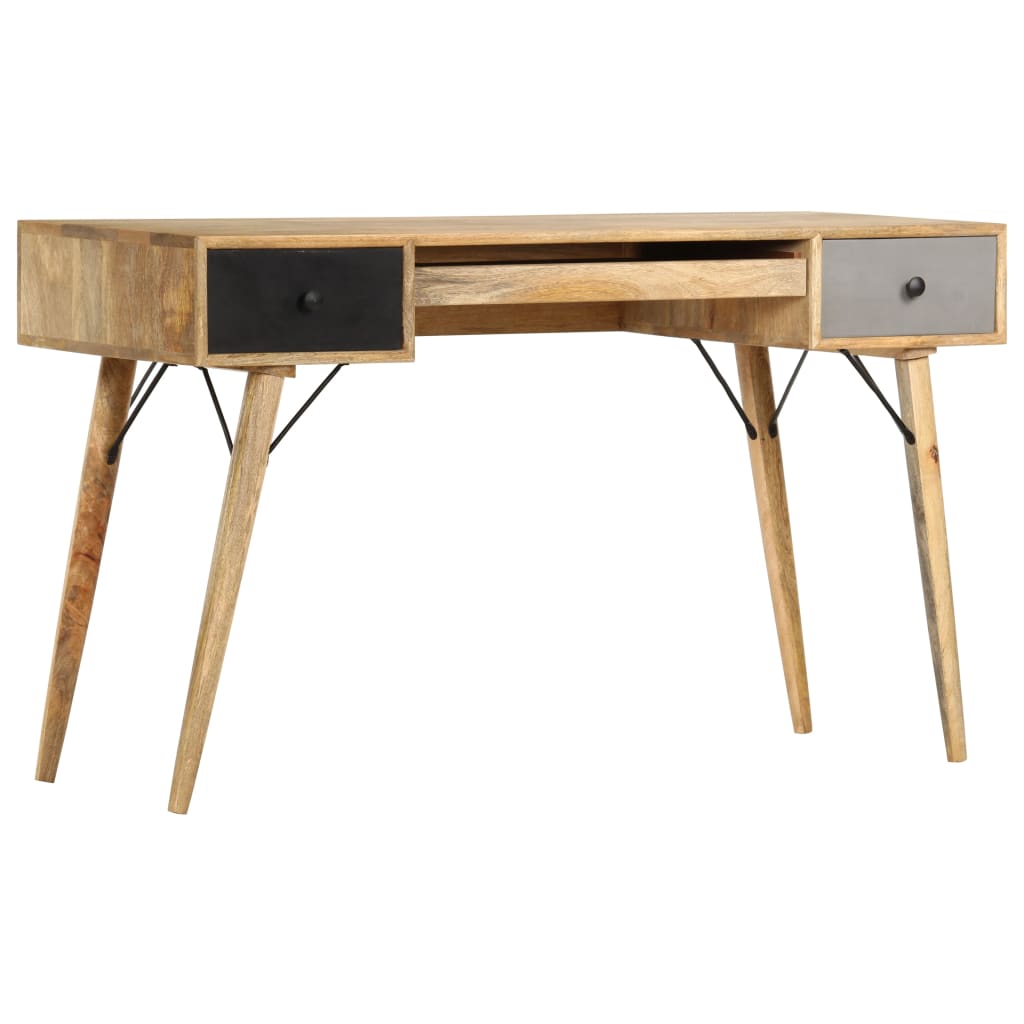 vidaXL Desk with Drawers 130x50x80 cm Solid Mango Wood