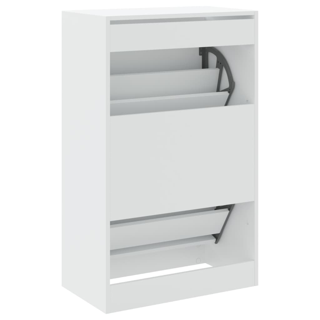 vidaXL Shoe Cabinet White 60x34x96.5 cm Engineered Wood
