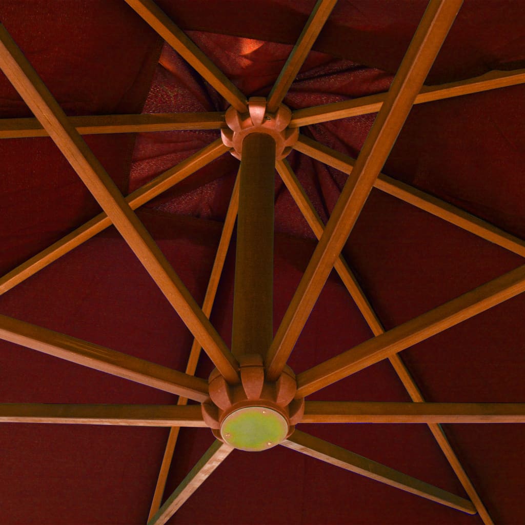 vidaXL Hanging Parasol with Pole Terracotta 3x3 m Solid Fir Wood