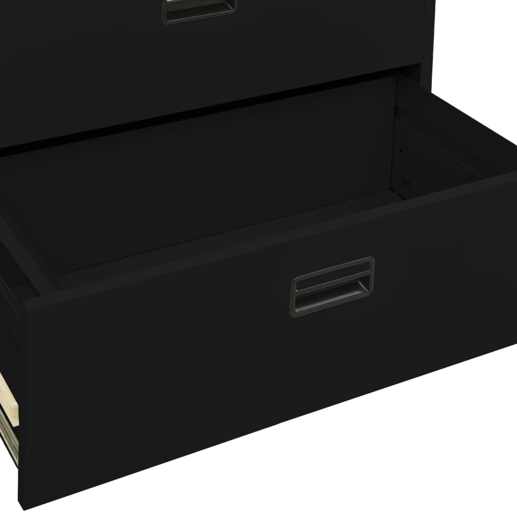 vidaXL Filing Cabinet Black 90x46x134 cm Steel