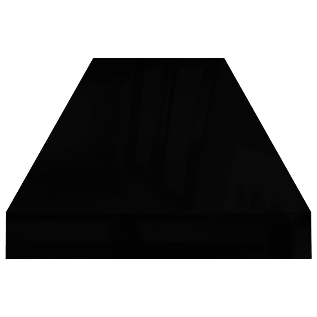 vidaXL Floating Wall Shelf High Gloss Black 90x23.5x3.8 cm MDF