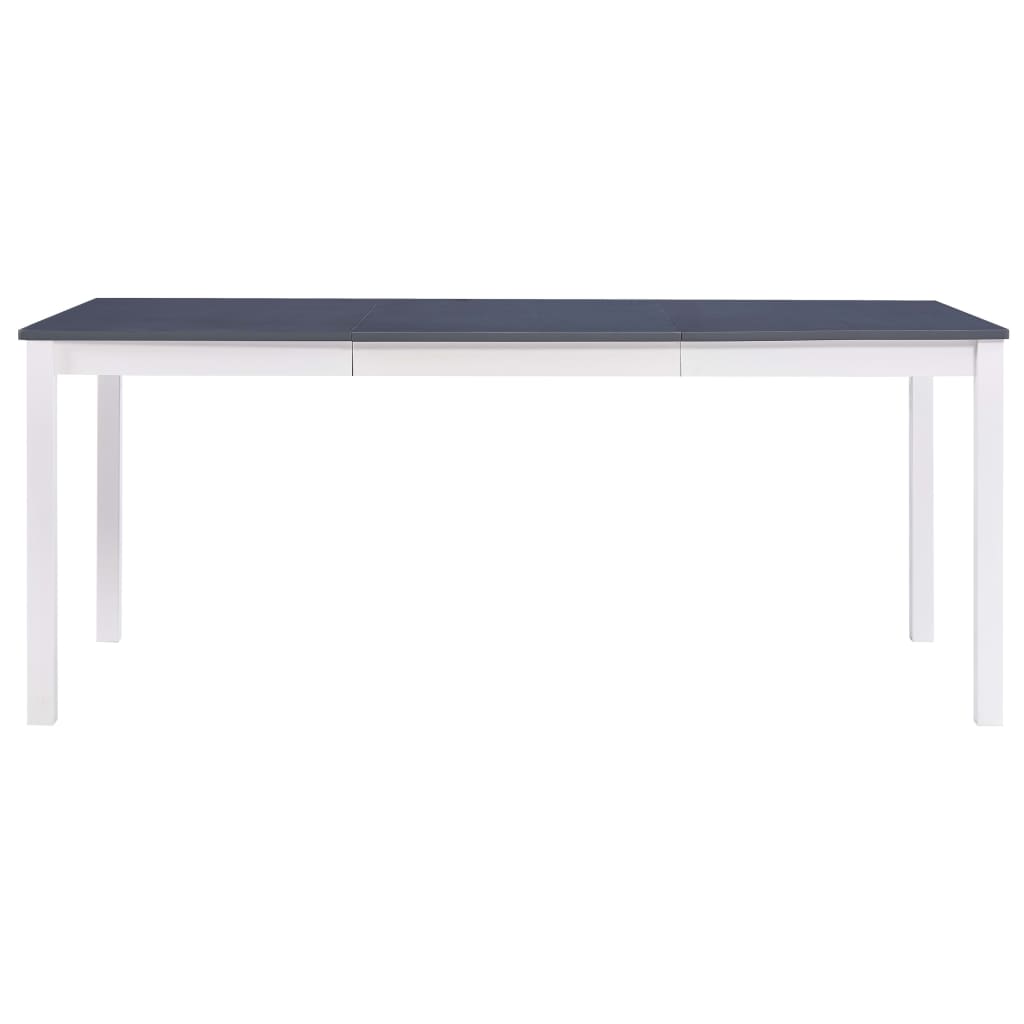 vidaXL Dining Table White and Grey 180x90x73 cm Pinewood
