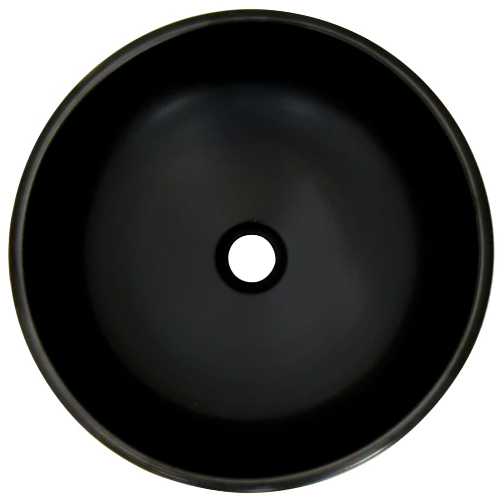 vidaXL Countertop Basin Black and Blue Round Φ41x14 cm Ceramic