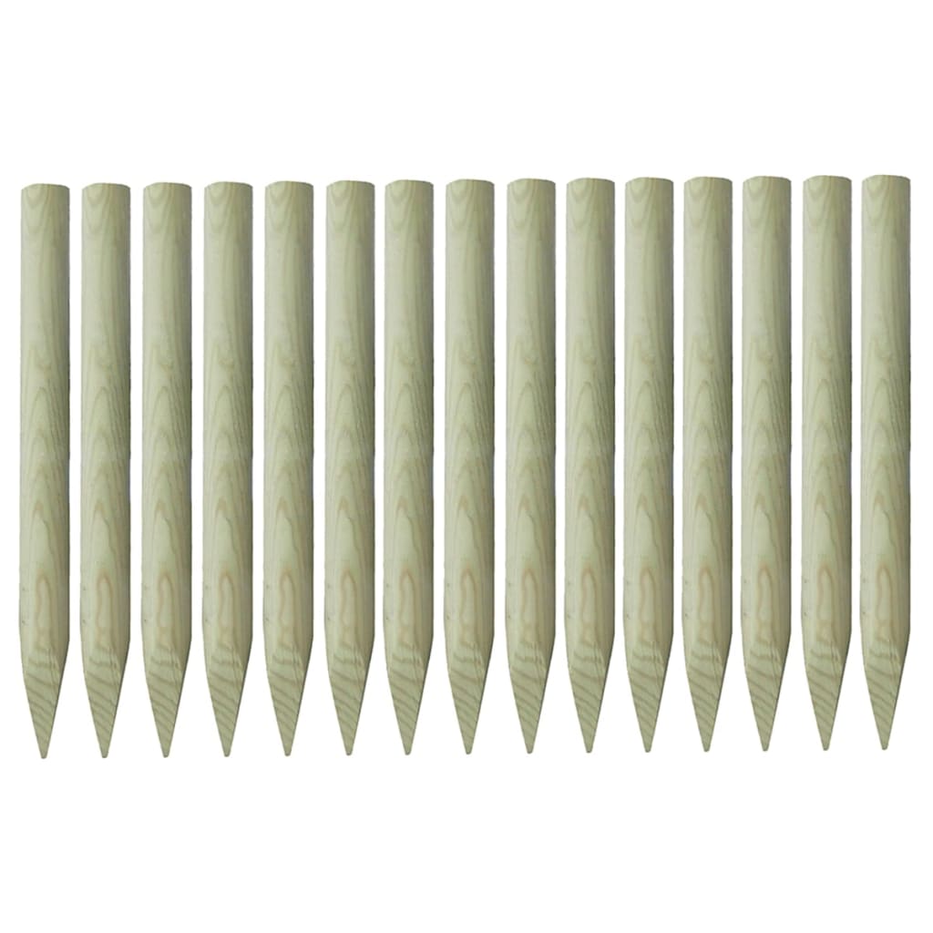 vidaXL Pointed Fence Posts 15 pcs Impregnated Pinewood 4x100 cm