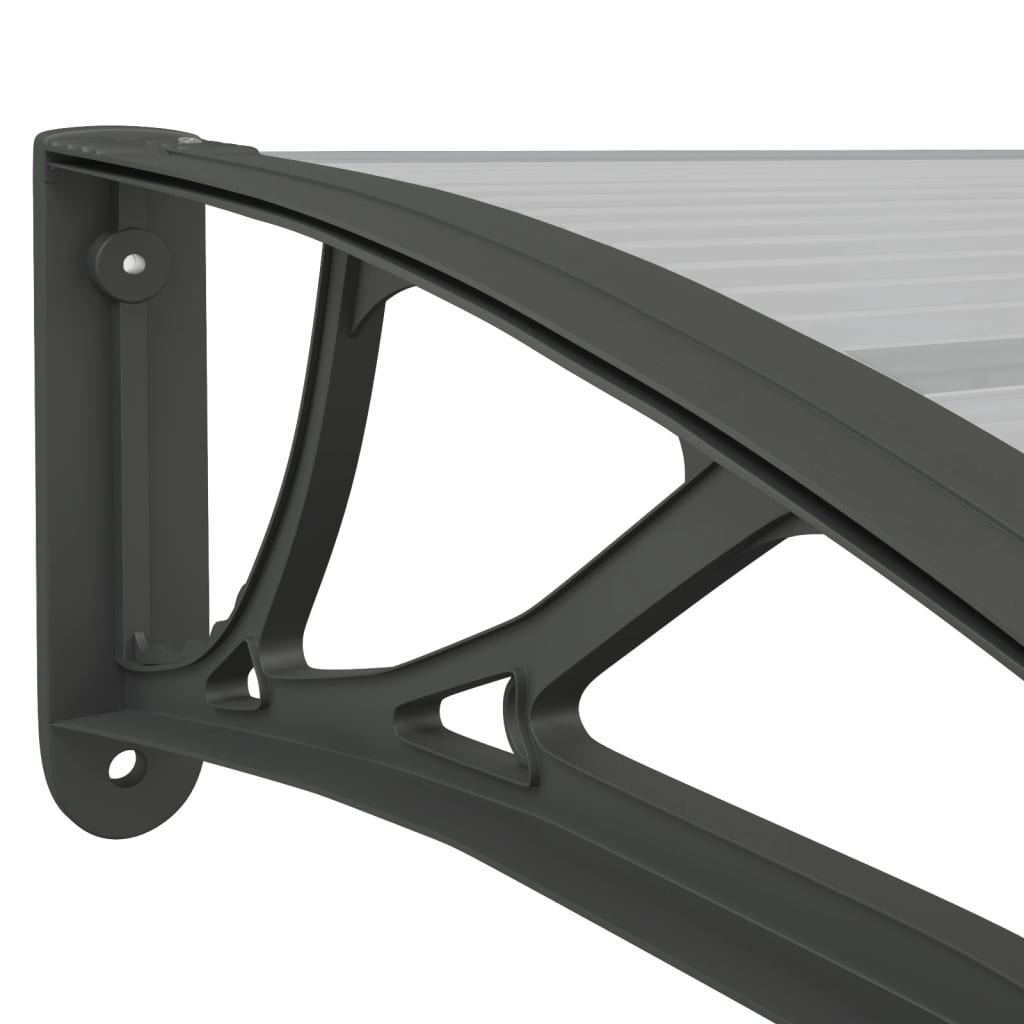 vidaXL Door Canopy Black and Transparent 400x75 cm Polycarbonate