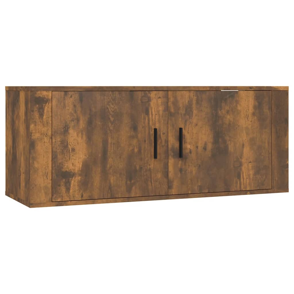 vidaXL 2 Piece TV Cabinet Set Smoked Oak Engineered Wood