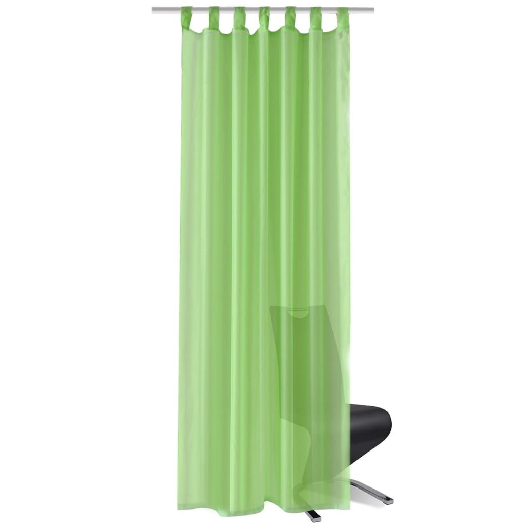 Apple Green Sheer Curtain 140 x 175 cm 2 pcs