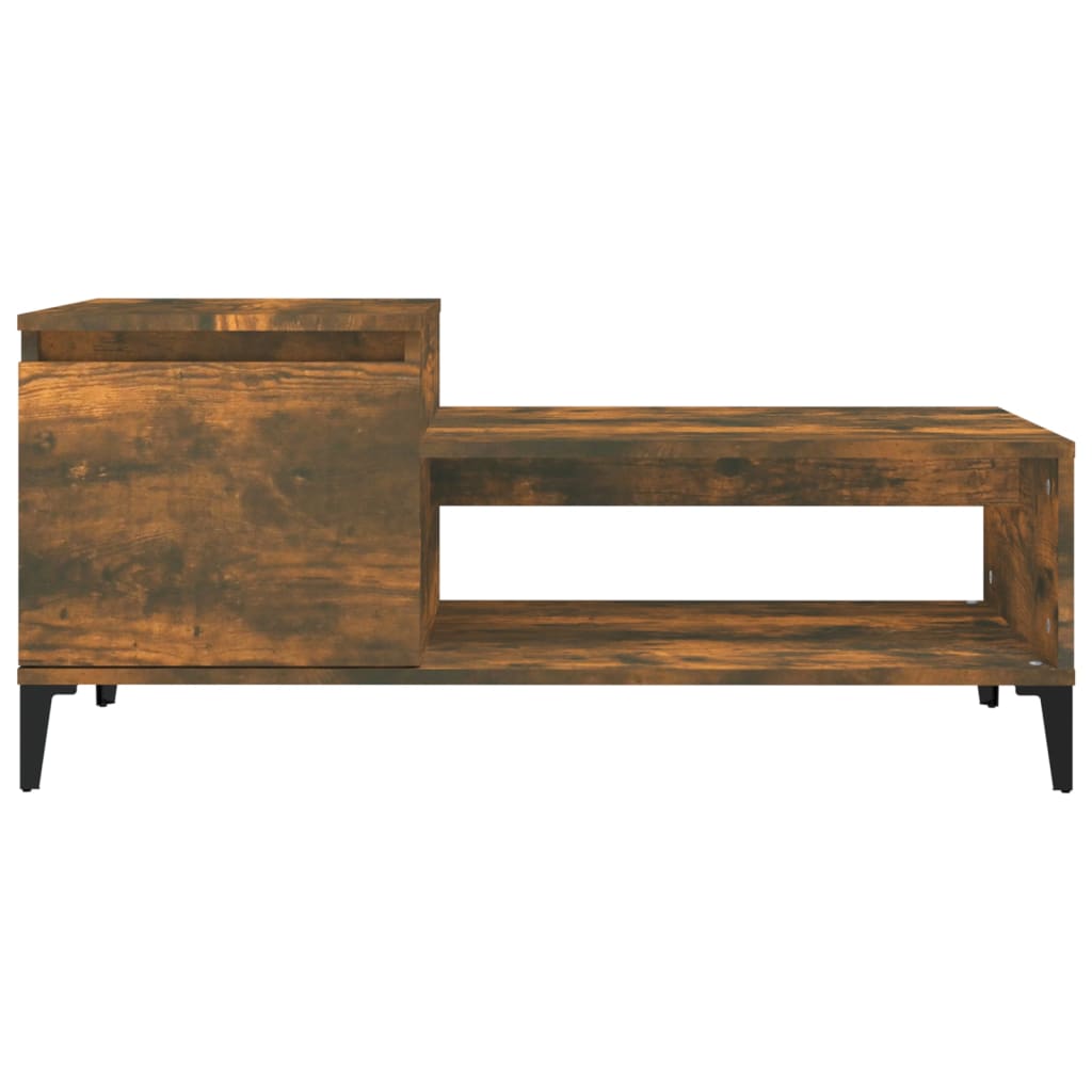 vidaXL Coffee Table Smoked Oak 100x50x45 cm Engineered Wood
