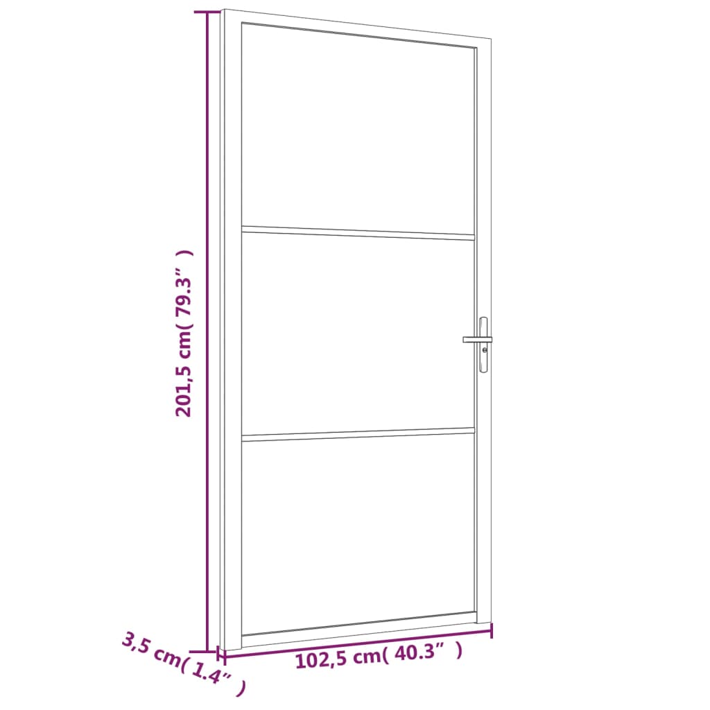 vidaXL Interior Door 102.5x201.5 cm White Matt Glass and Aluminium