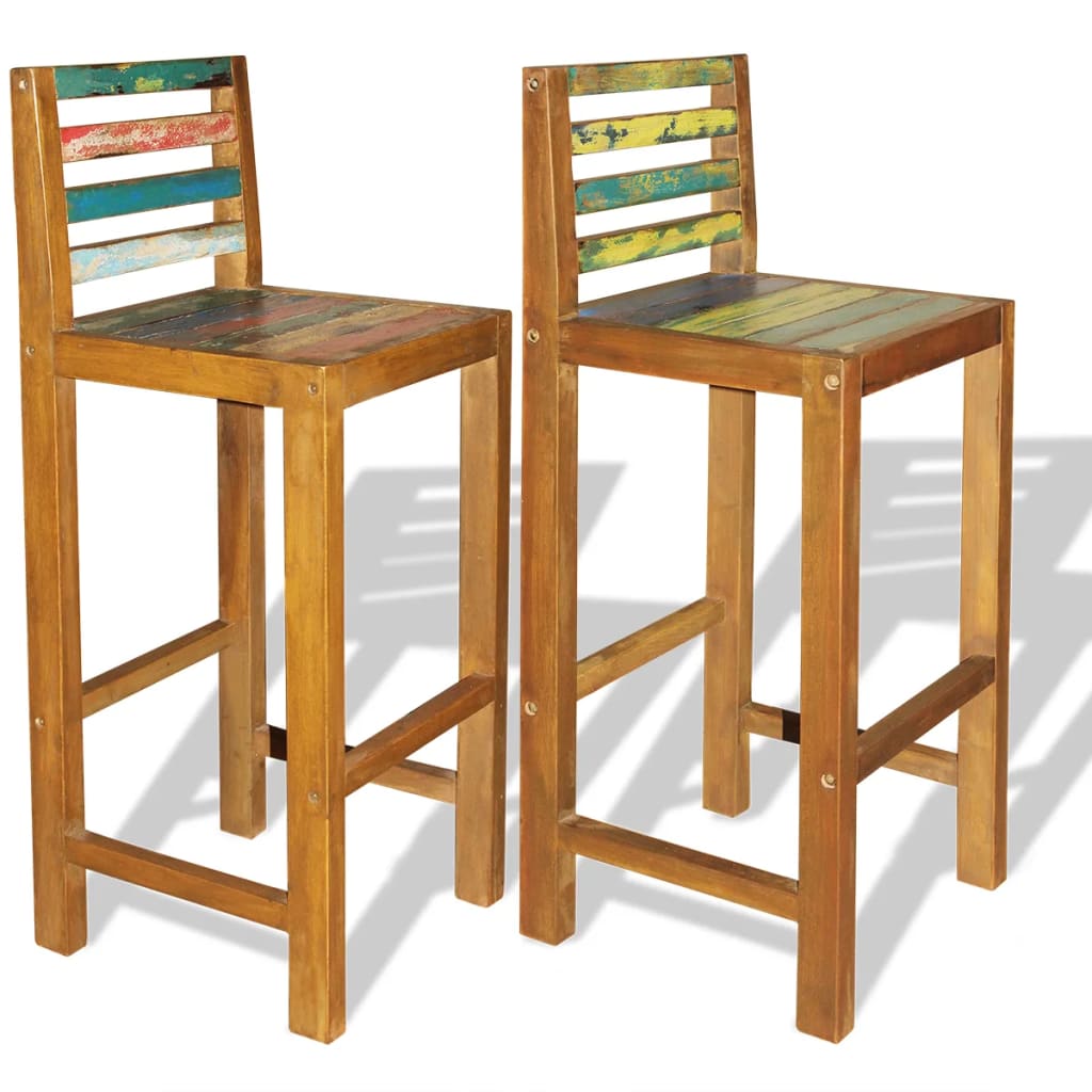 vidaXL Bar Chairs 2 pcs Solid Reclaimed Wood