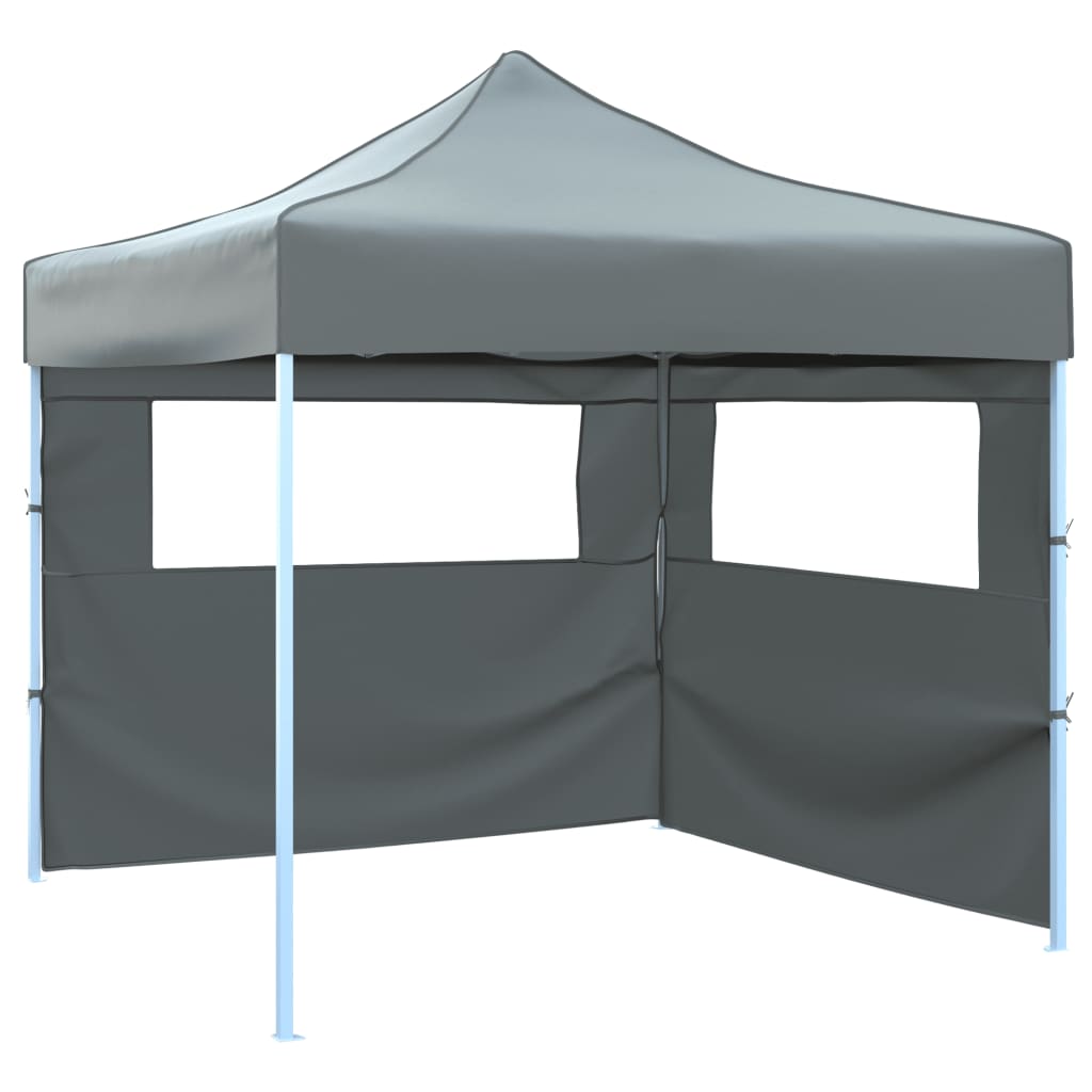 vidaXL Foldable Party Tent Pop-Up with 2 Sidewalls 3x3 m Anthracite