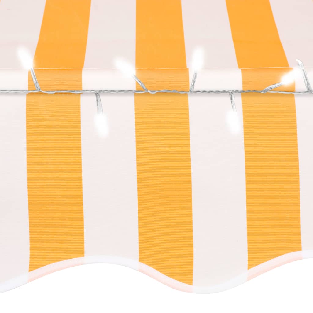 vidaXL Manual Retractable Awning with LED 250 cm White and Orange