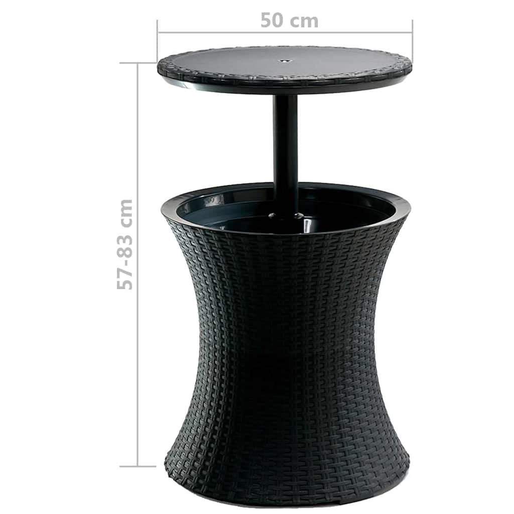 Keter Pacific Cool Bar – 3-in-1 Cocktailtisch, Couchtisch & Kühlbox, Rattanoptik, 30 L Fassung, UV-geschützt, Braun