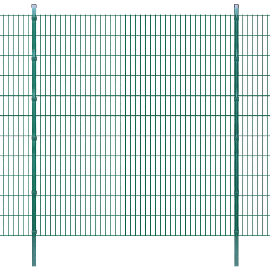 vidaXL 2D Garden Fence Panel & Posts 2008x2230 mm 2 m Green