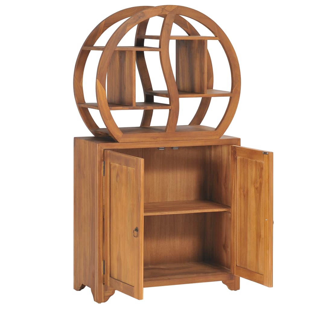 vidaXL Cabinet with Yin Yang Shelf 70x30x130 cm Solid Teak Wood