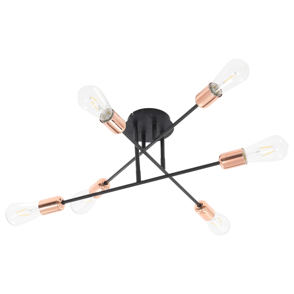 vidaXL Ceiling Light with Filament Bulbs 2 W Black and Copper E27