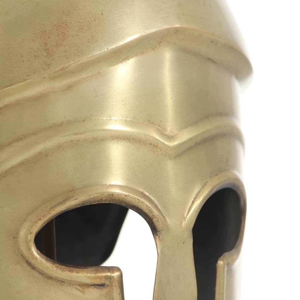 vidaXL Greek Warrior Helmet Antique Replica LARP Brass Steel