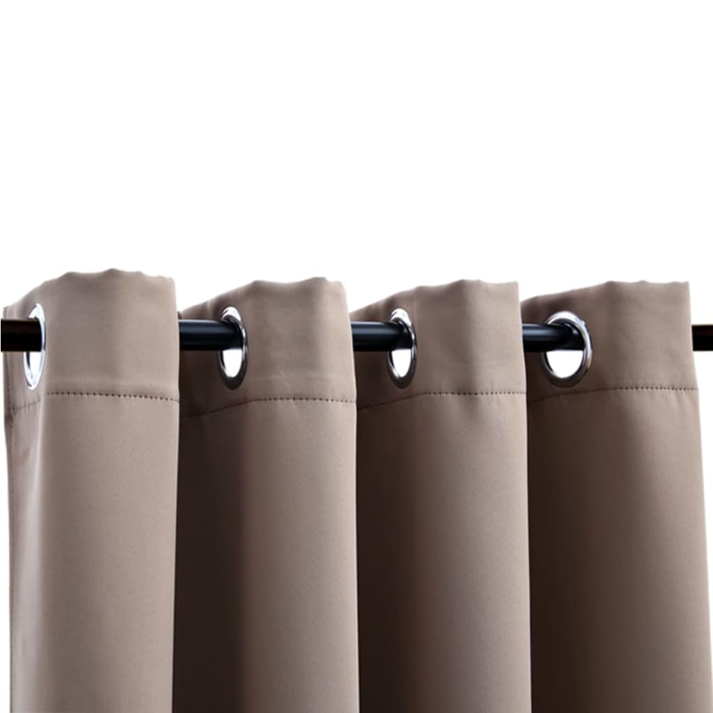 vidaXL Blackout Curtains with Metal Rings 2 pcs Taupe 140x175 cm