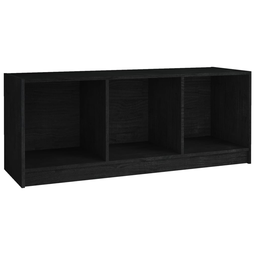vidaXL TV Cabinet Black 104x33x41 cm Solid Pinewood