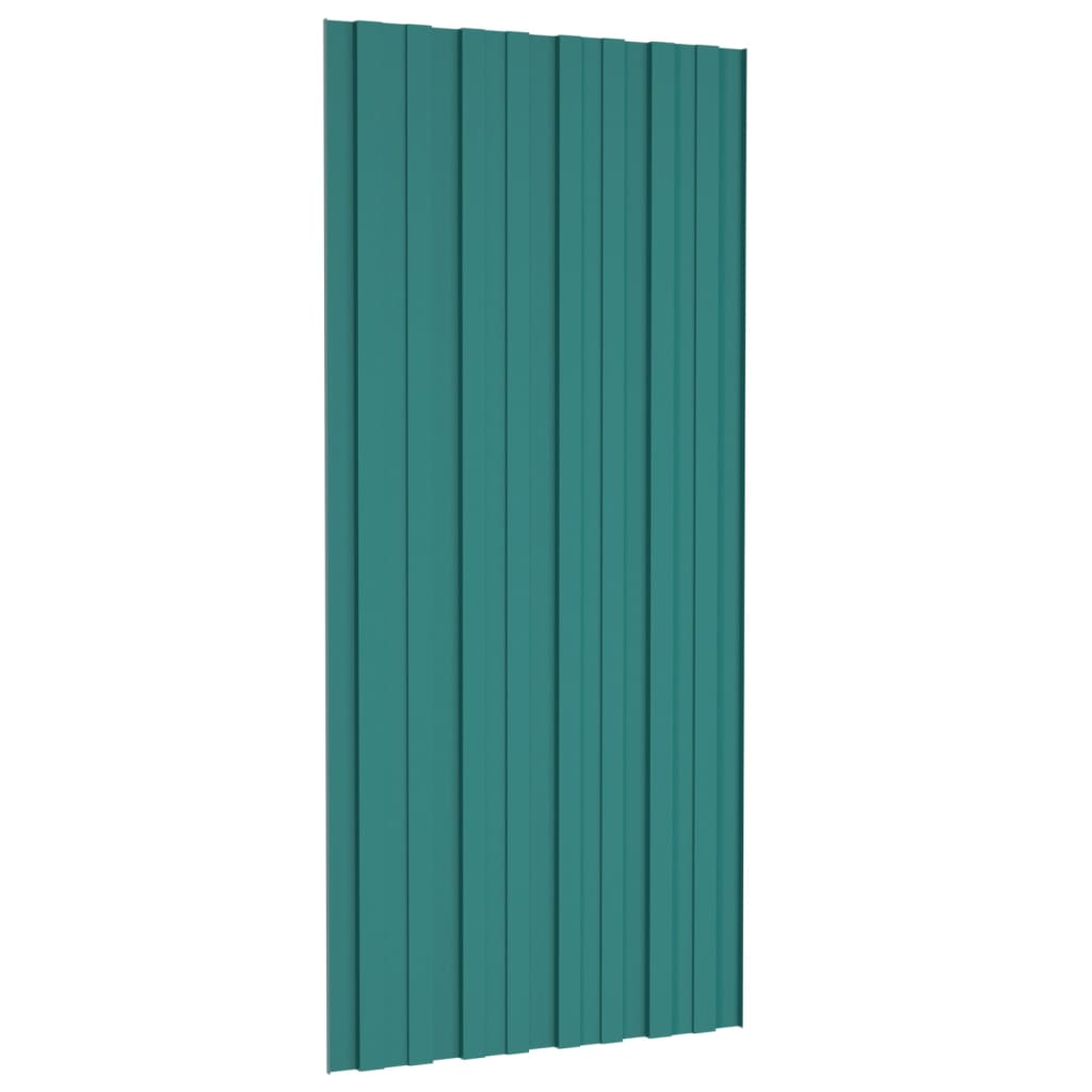 vidaXL Roof Panels 36 pcs Galvanised Steel Green 100x45 cm