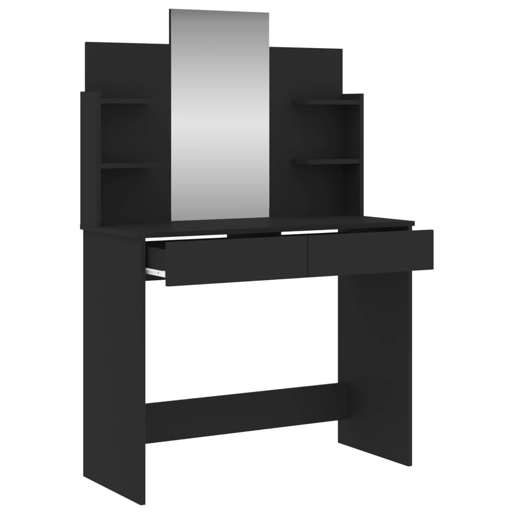 vidaXL Dressing Table with Mirror Black 96x39x142 cm