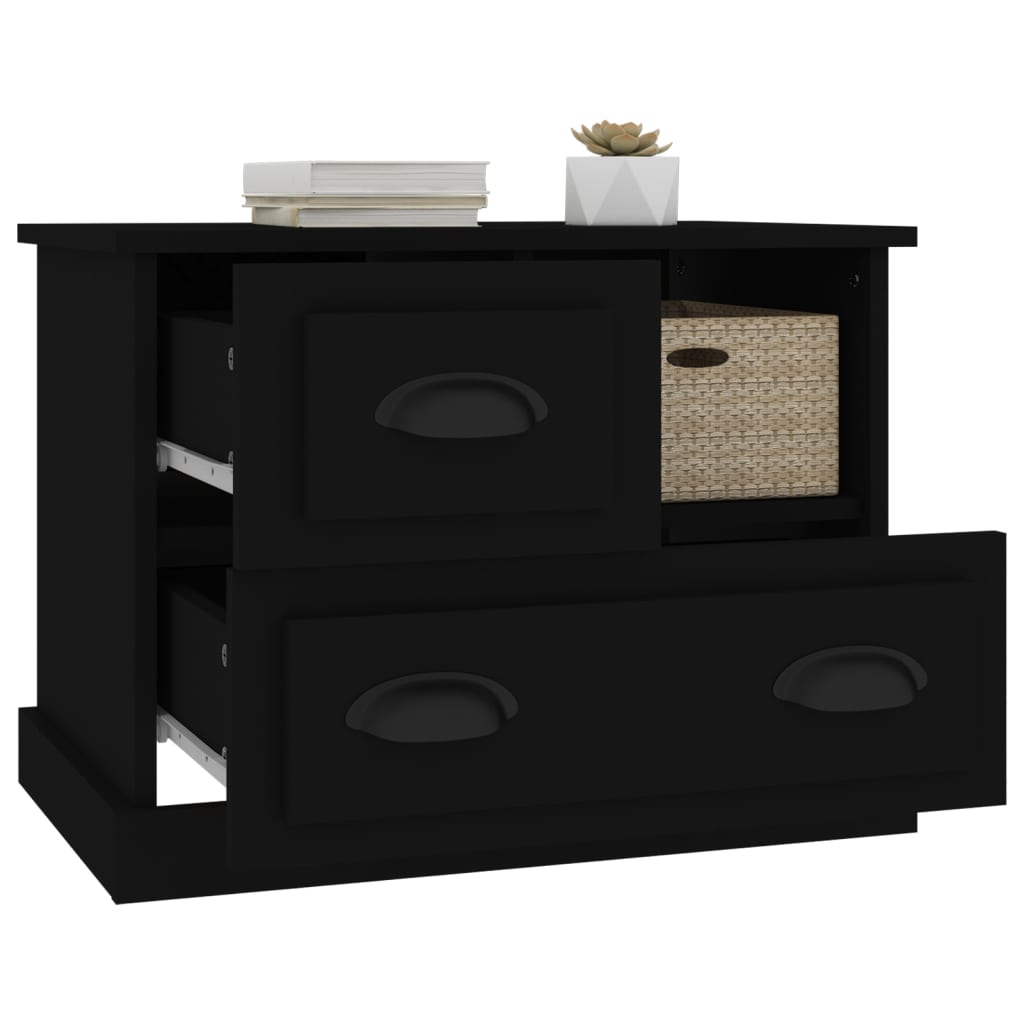 vidaXL Bedside Cabinet Black 60x39x45 cm