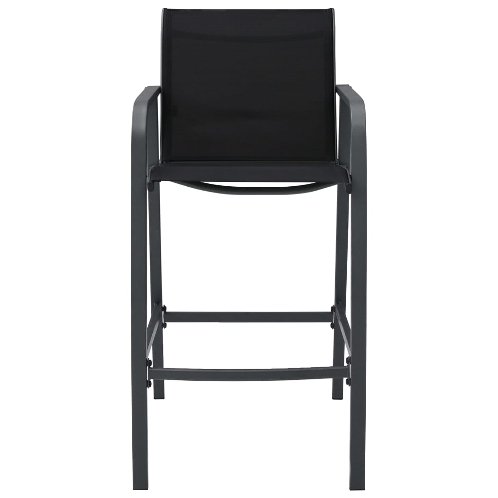 vidaXL Garden Bar Chairs 4 pcs Black Textilene