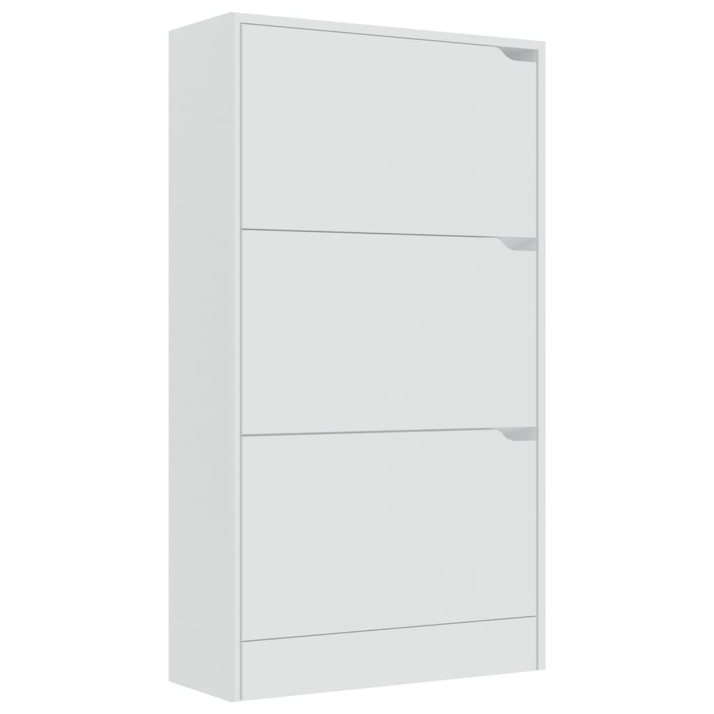 vidaXL Shoe Cabinet with 3 Doors White 59x24x105 cm Chipboard