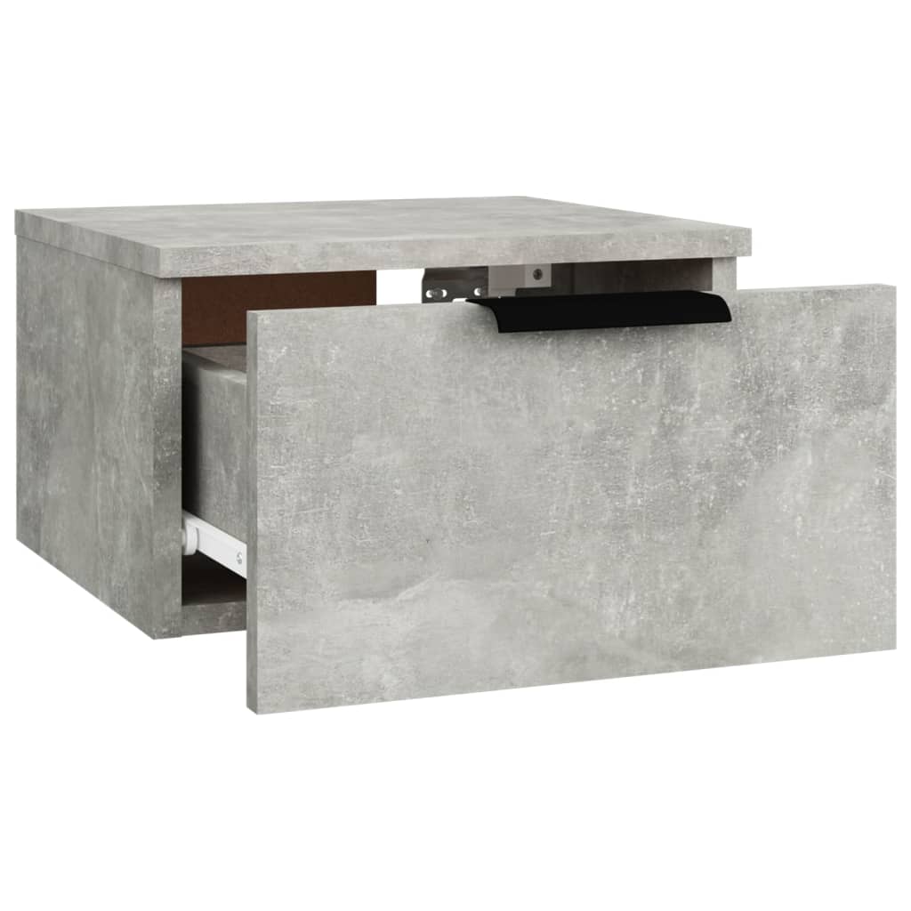 vidaXL Wall-mounted Bedside Cabinet Concrete Grey 34x30x20 cm