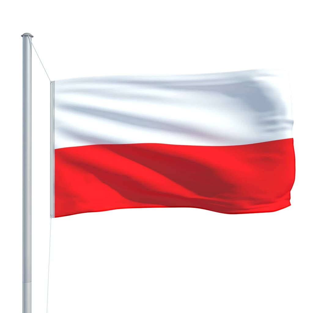 vidaXL Poland Flag and Pole Aluminium 6.2 m