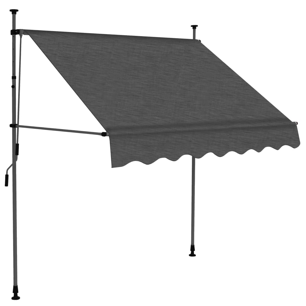 vidaXL Manual Retractable Awning with LED 100 cm Anthracite