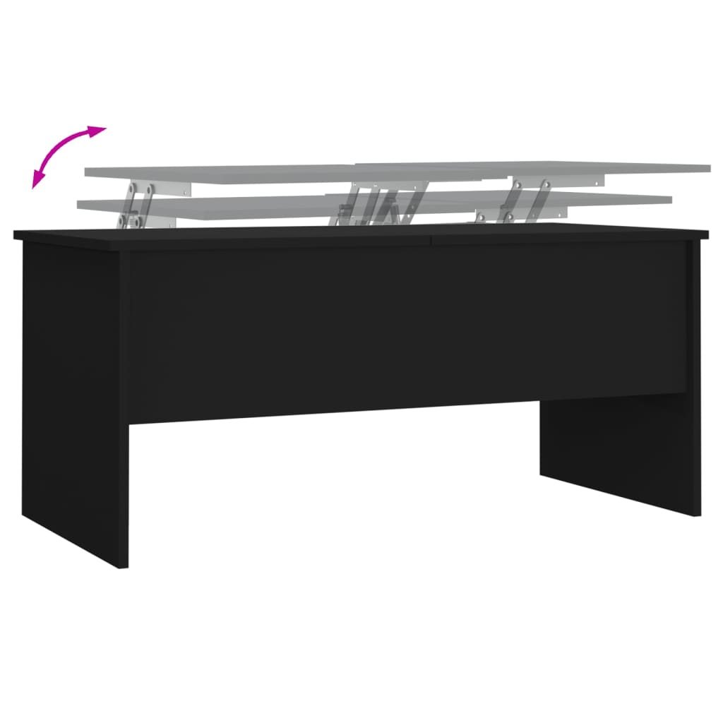 vidaXL Coffee Table Black 102x50.5x46.5 cm Engineered Wood