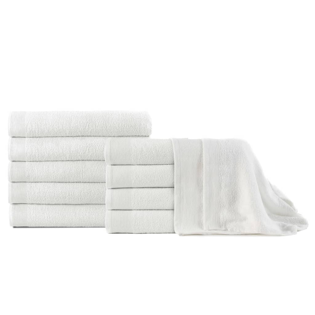 vidaXL Bath Towels 10 pcs Cotton 350 gsm 100x150 cm White