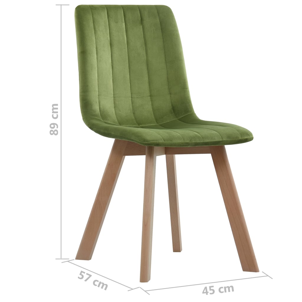 vidaXL Dining Chairs 6 pcs Green Velvet