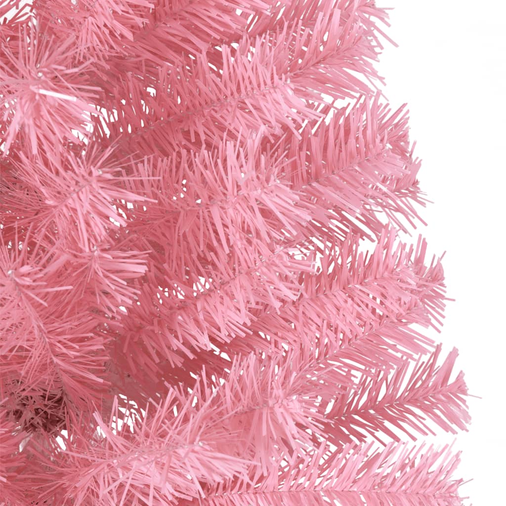 vidaXL Artificial Half Christmas Tree with Stand Pink 210 cm PVC