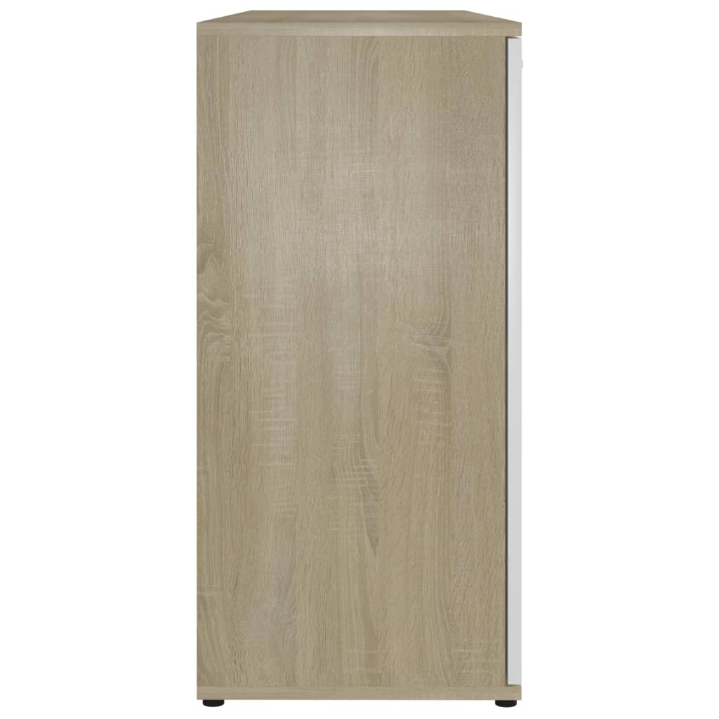 vidaXL Sideboard White and Sonoma Oak 120x35.5x75 cm Engineered Wood